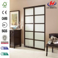 60 in. X 96 in. Painéis de vidro de tranqüilidade Back Painted White Porta de correr interior com Espresso Wood Frame